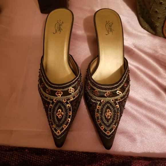 Starlet Brown Sequined Mules - Picture 5 of 7